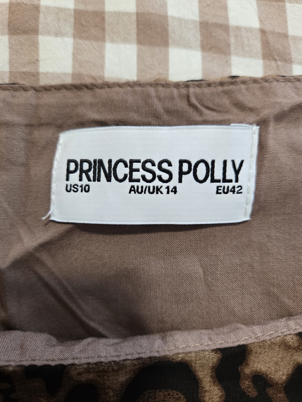 Princess Polly leopard print ruffle mini skirt, brown & black, size 10, new - Picture 6 of 8